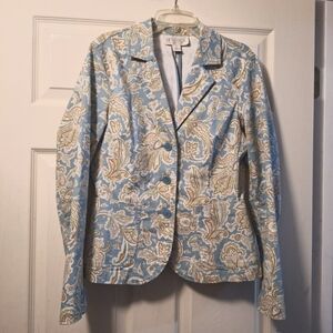 Casual Corner Blue Paisley Blazer